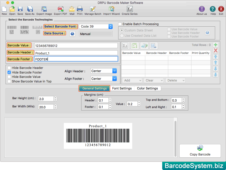 Select barcode font Select barcode font
