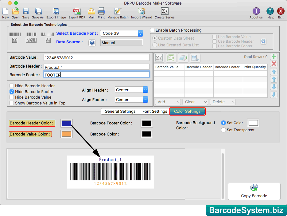 Color Settings Color Settings