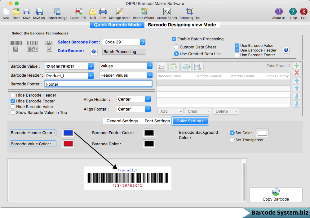 Color Settings Color Settings