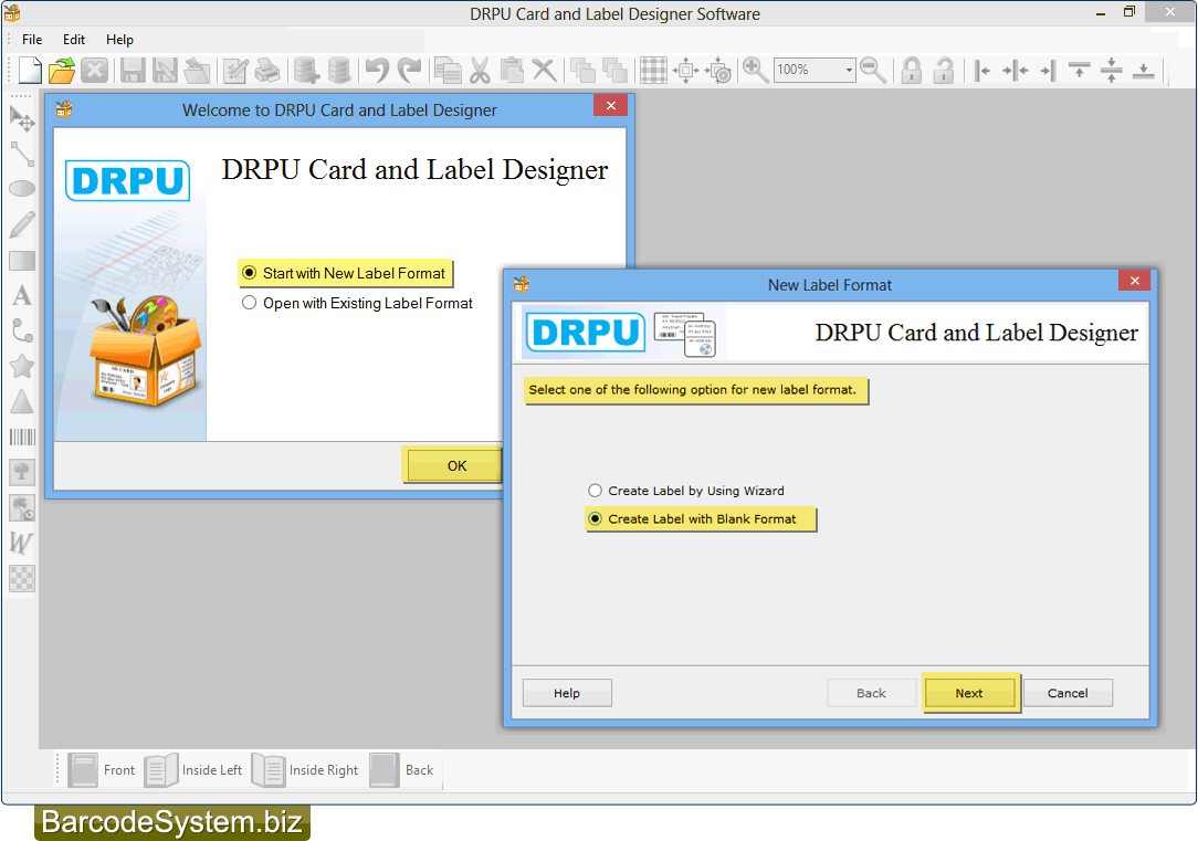 Start with New Label Format Start with New Label Format