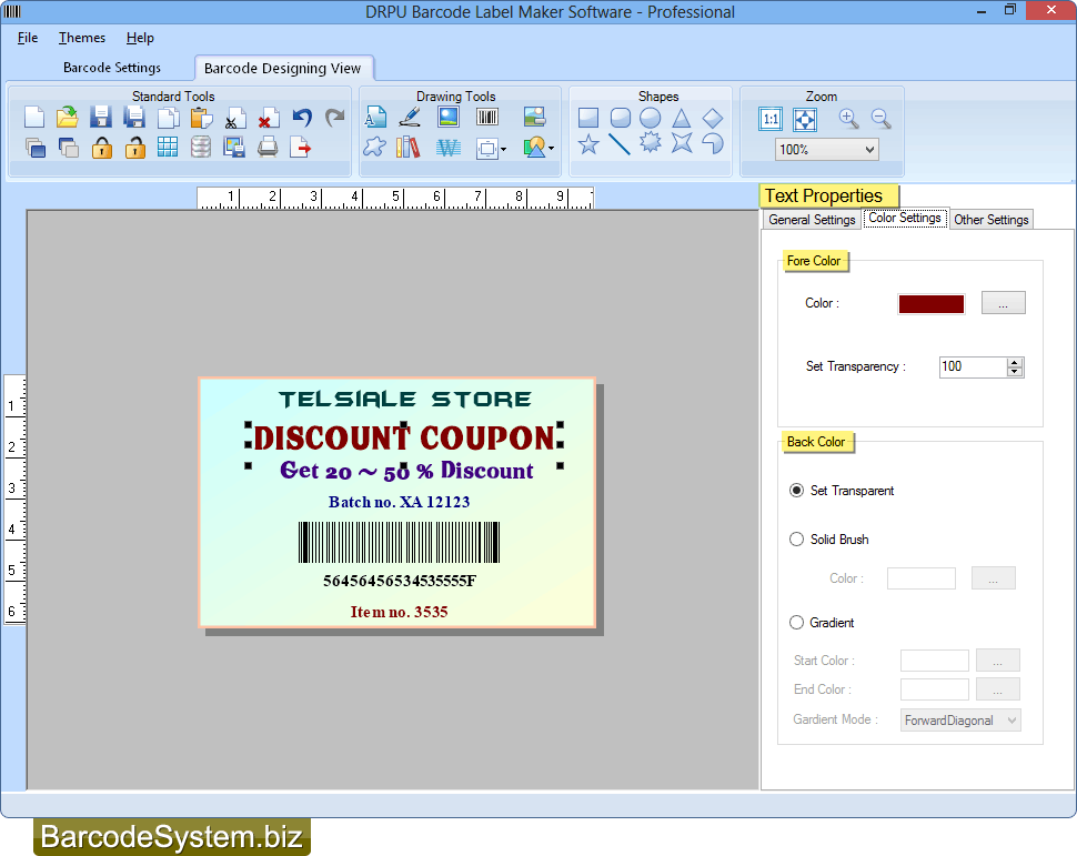 Add text on barcode label Add text on barcode label