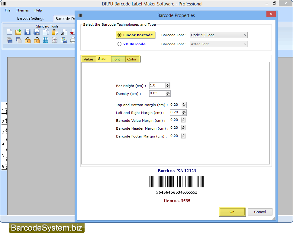 Barcode Properties Barcode Properties