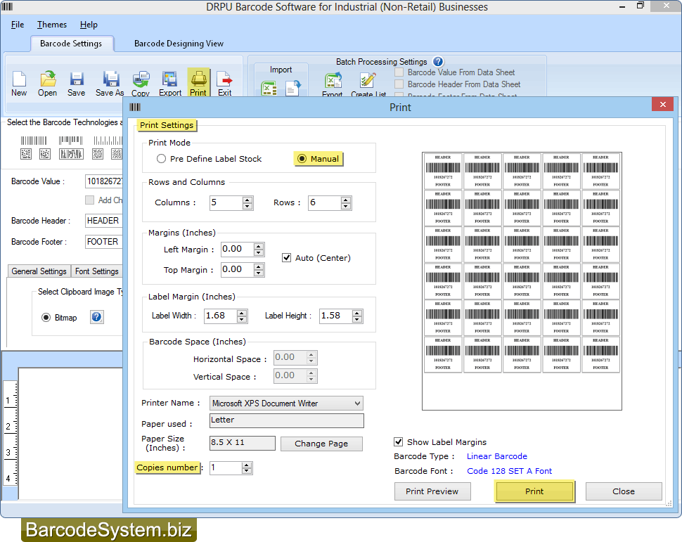 Set Print Settings Set Print Settings