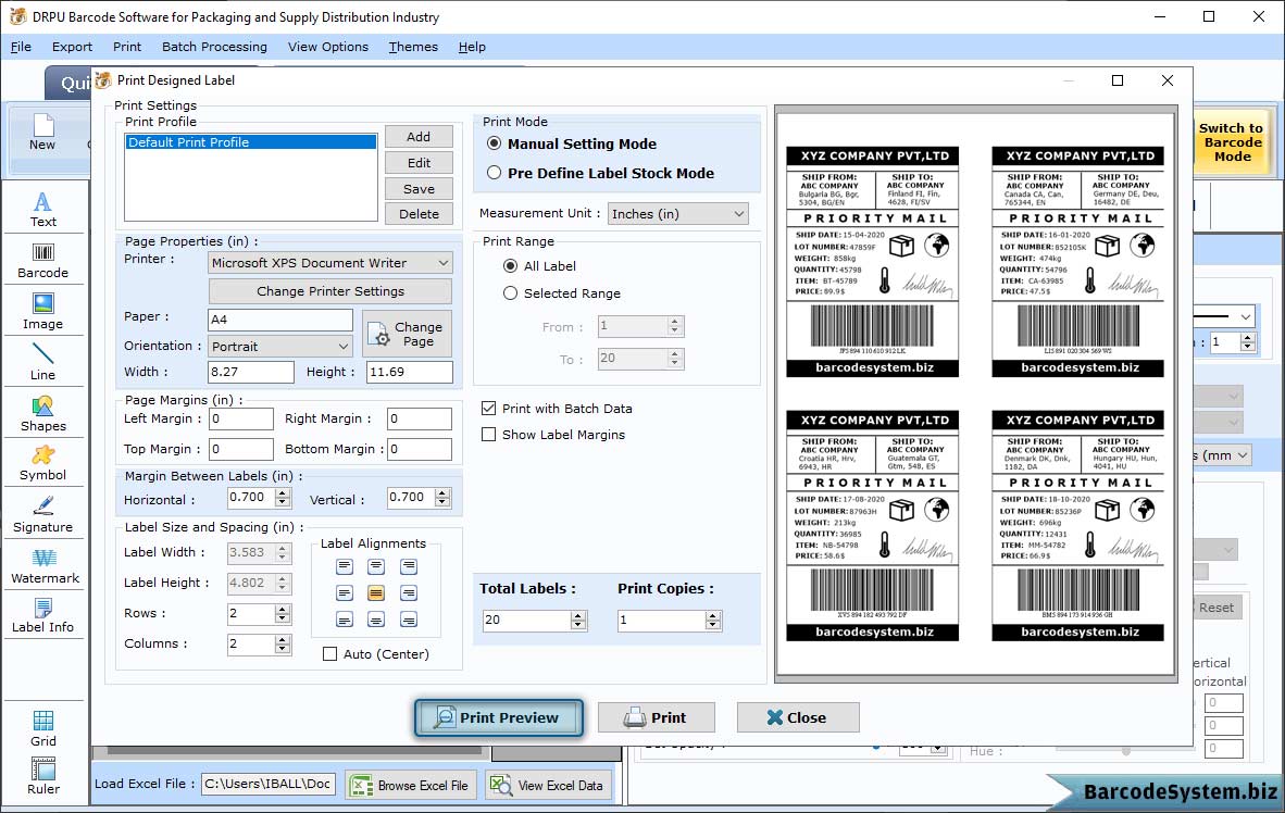 Print Barcode Labels