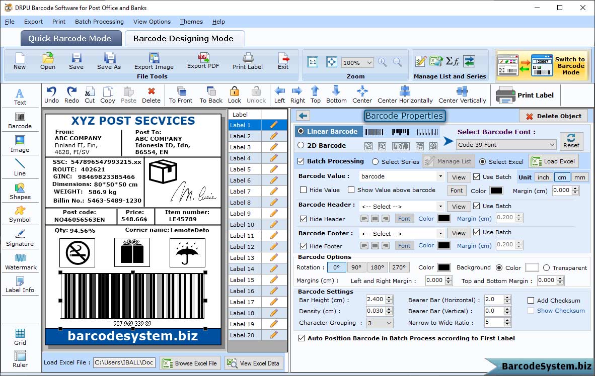 Barcode Properties