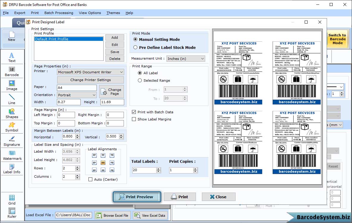 Print Barcode Labels