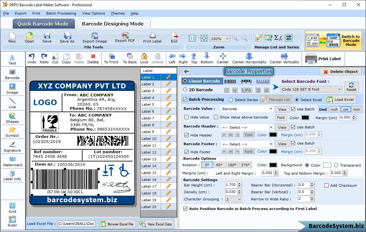 Barcode Properties