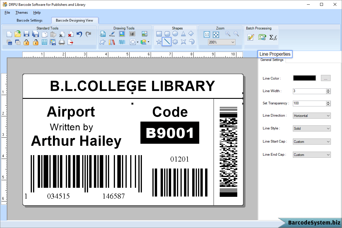 Add Line on barcode label